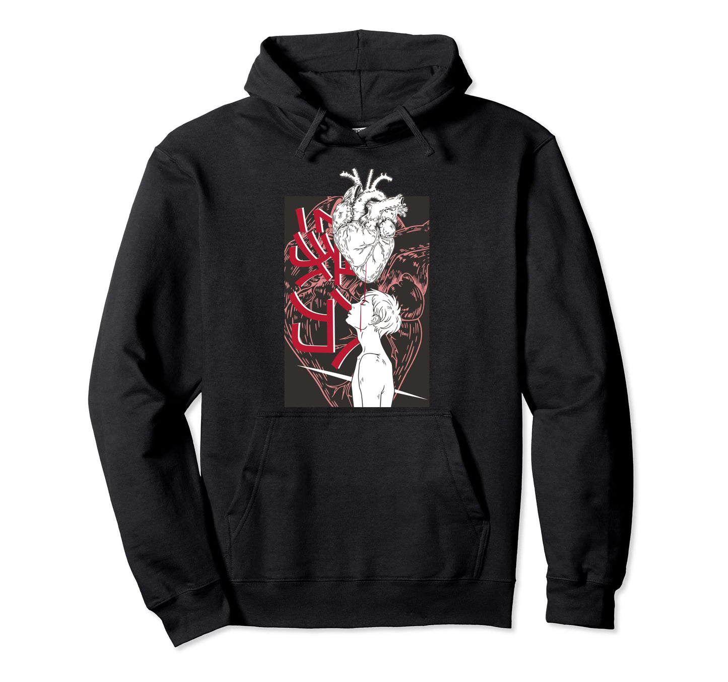 Sad Heart Aesthetic Vaporwave Japan Kanji Hoodie - Trendy Graphic Unisex - T-Shirt, Sweatshirt, Hoodie