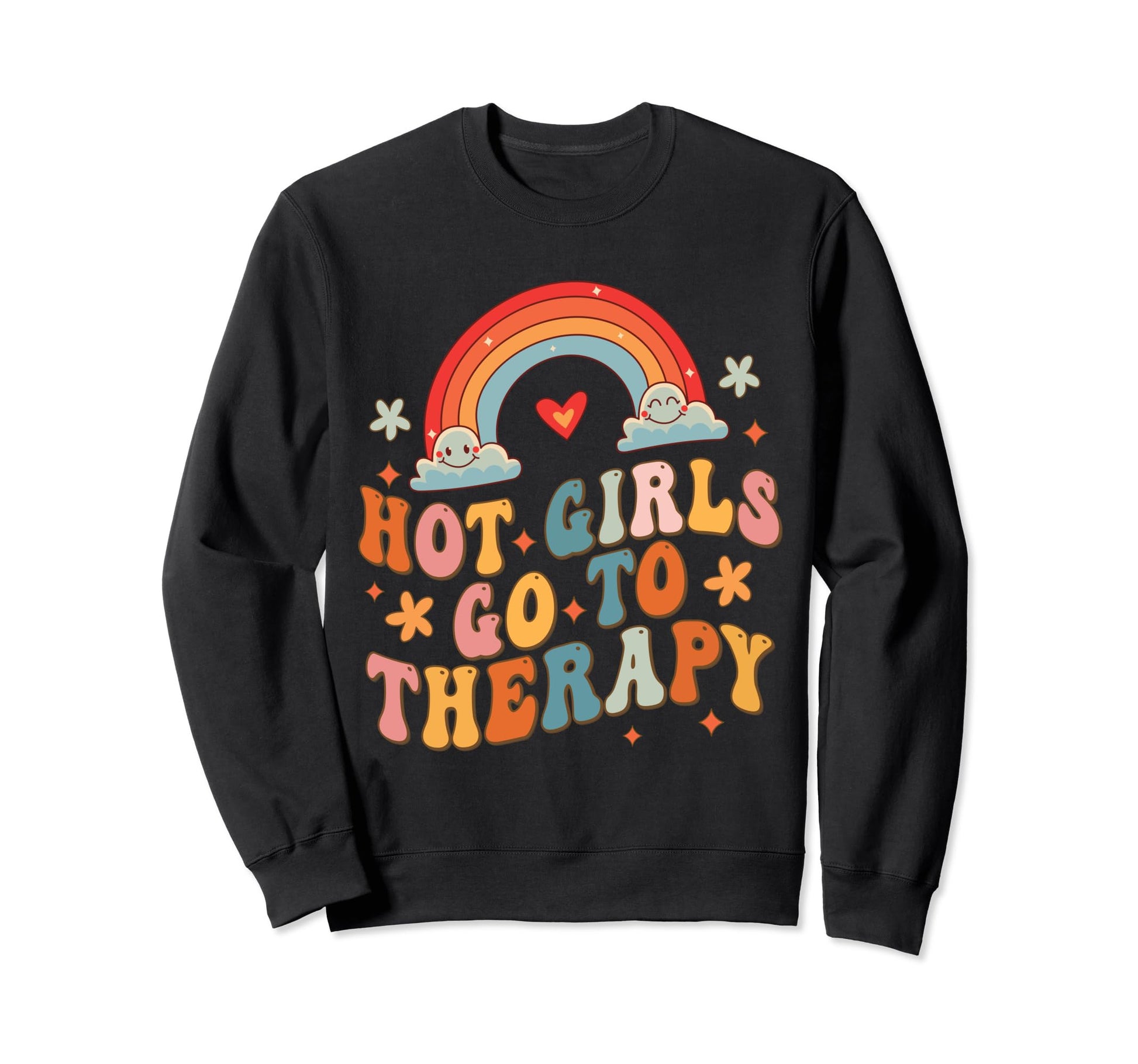 Hot Go To Therapy Boho Depression Sweatshirt - Minimalist Print for Adults - T-Shirt, Sweatshirt, Hoodie