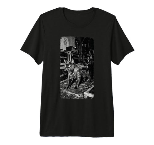 Black Punk Rock Cat Riot Backstage T-Shirt - Streetwear Style for Adults - T-Shirt, Sweatshirt, Hoodie