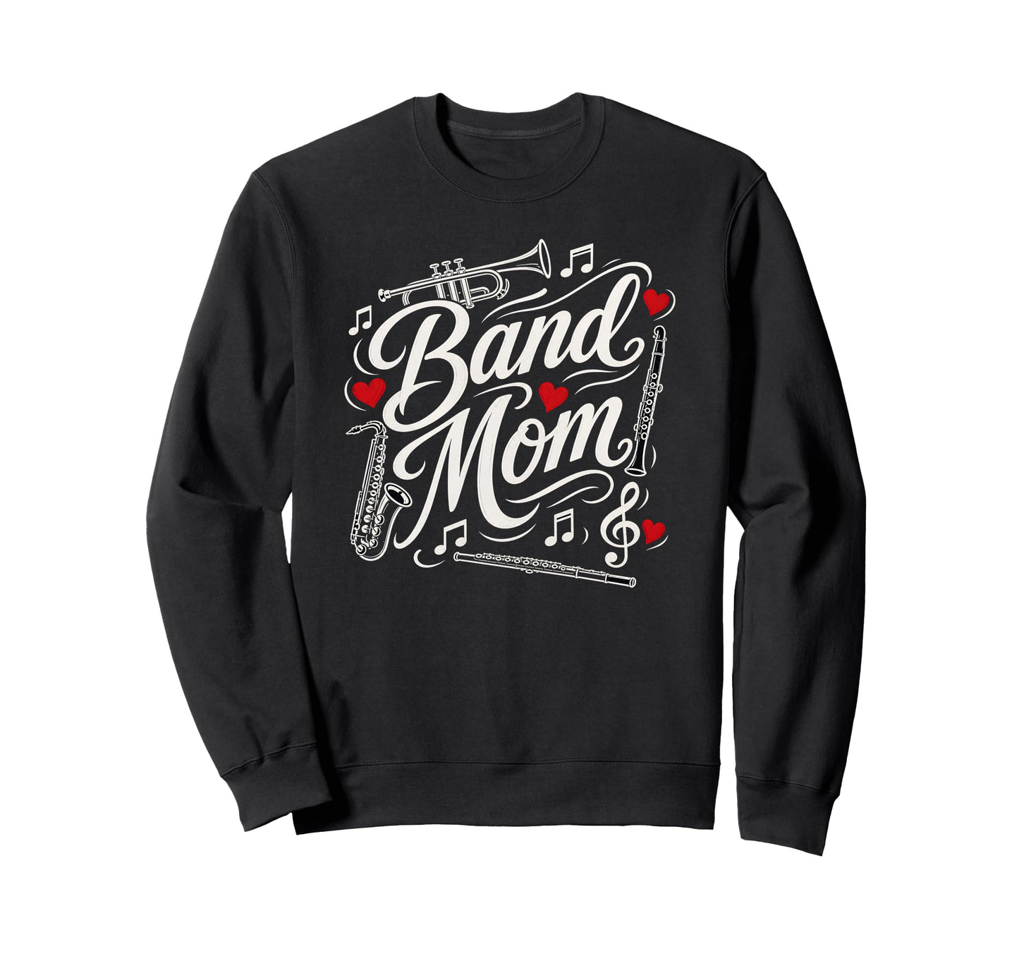 Band Mom Music Program Fan School Sweatshirt - Minimalist Print for Adults - T-Shirt, Sweatshirt, Hoodie