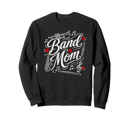 Band Mom Music Program Fan School Sweatshirt - Minimalist Print for Adults - T-Shirt, Sweatshirt, Hoodie