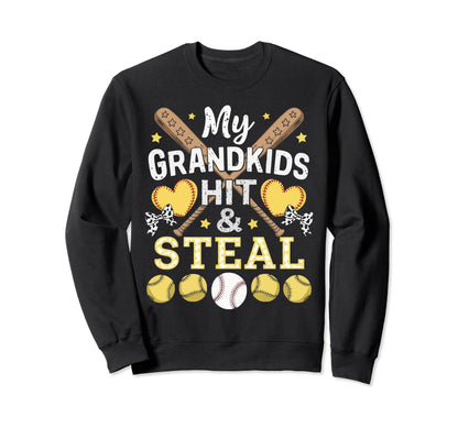 Baseball Grandma Grandmother Sweatshirt - Custom Art Print for Adults - T-Shirt, Sweatshirt, Hoodie