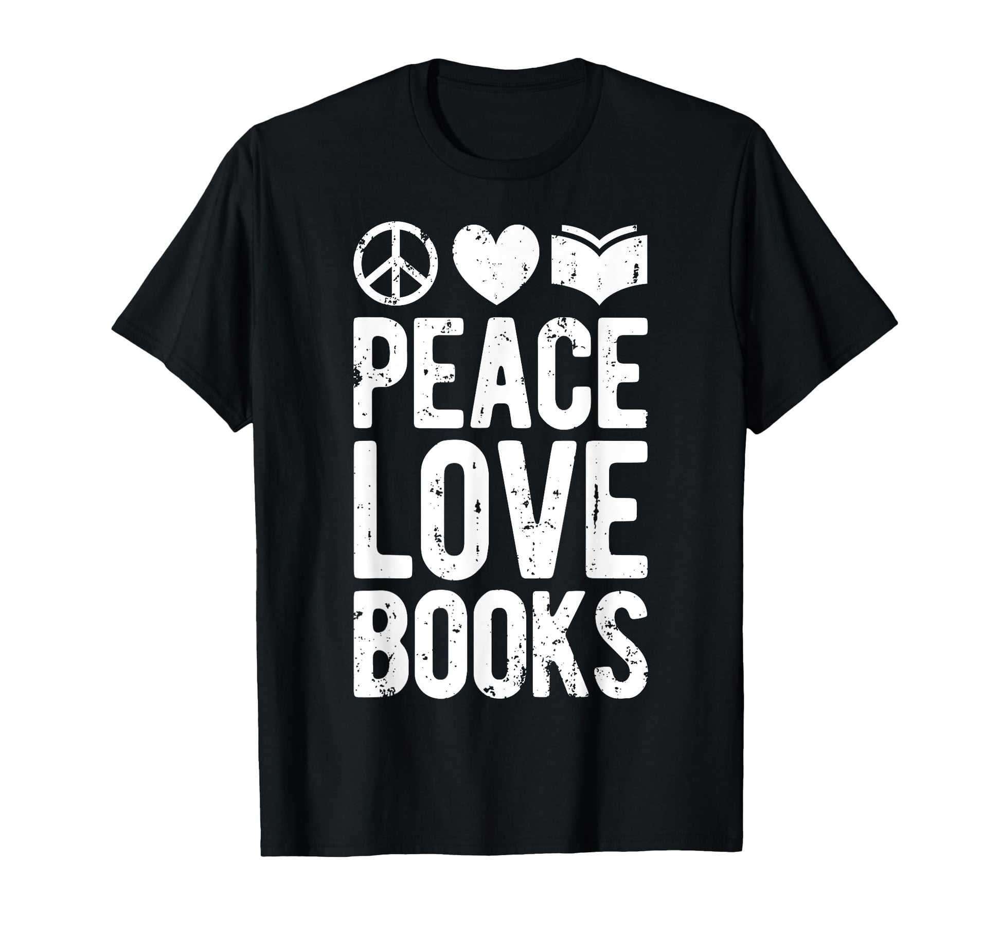 Peace Love Books Book Lovers Funny Reading T-Shirt - Graphic Print Unisex - T-Shirt, Sweatshirt, Hoodie