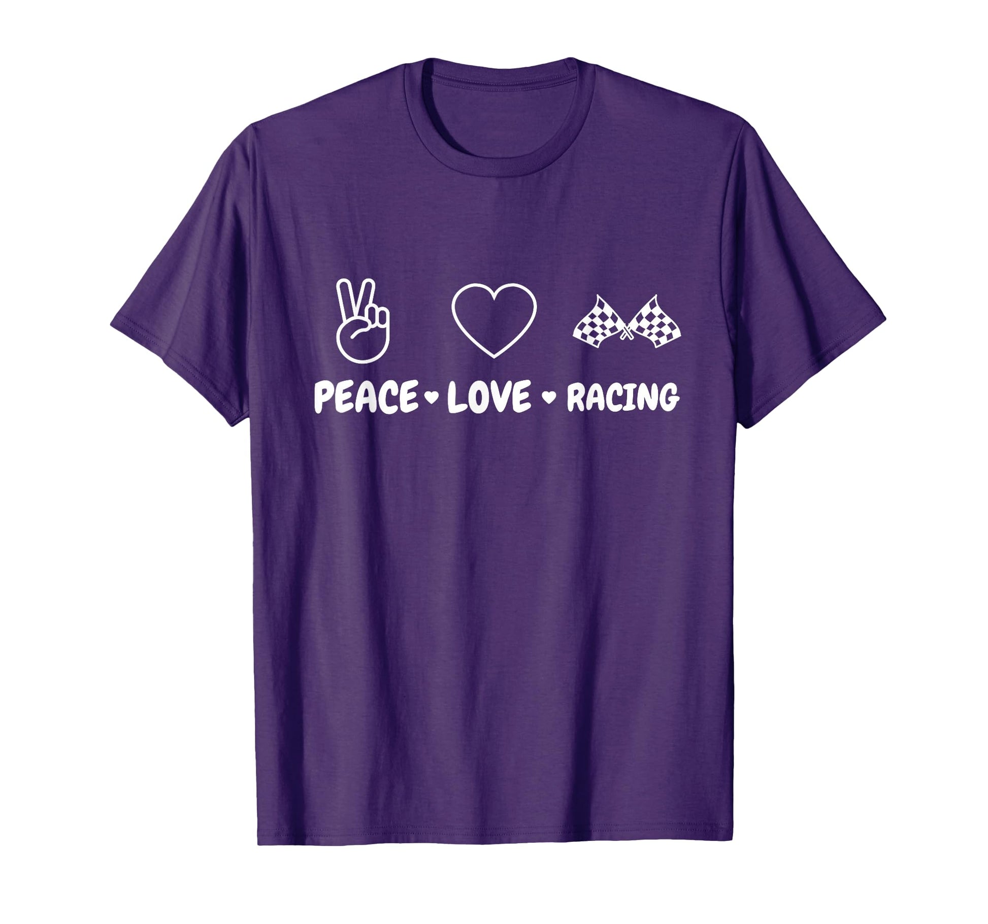 Peace Love Racing Co T-Shirt - Minimalist Print for Adults - T-Shirt, Sweatshirt, Hoodie