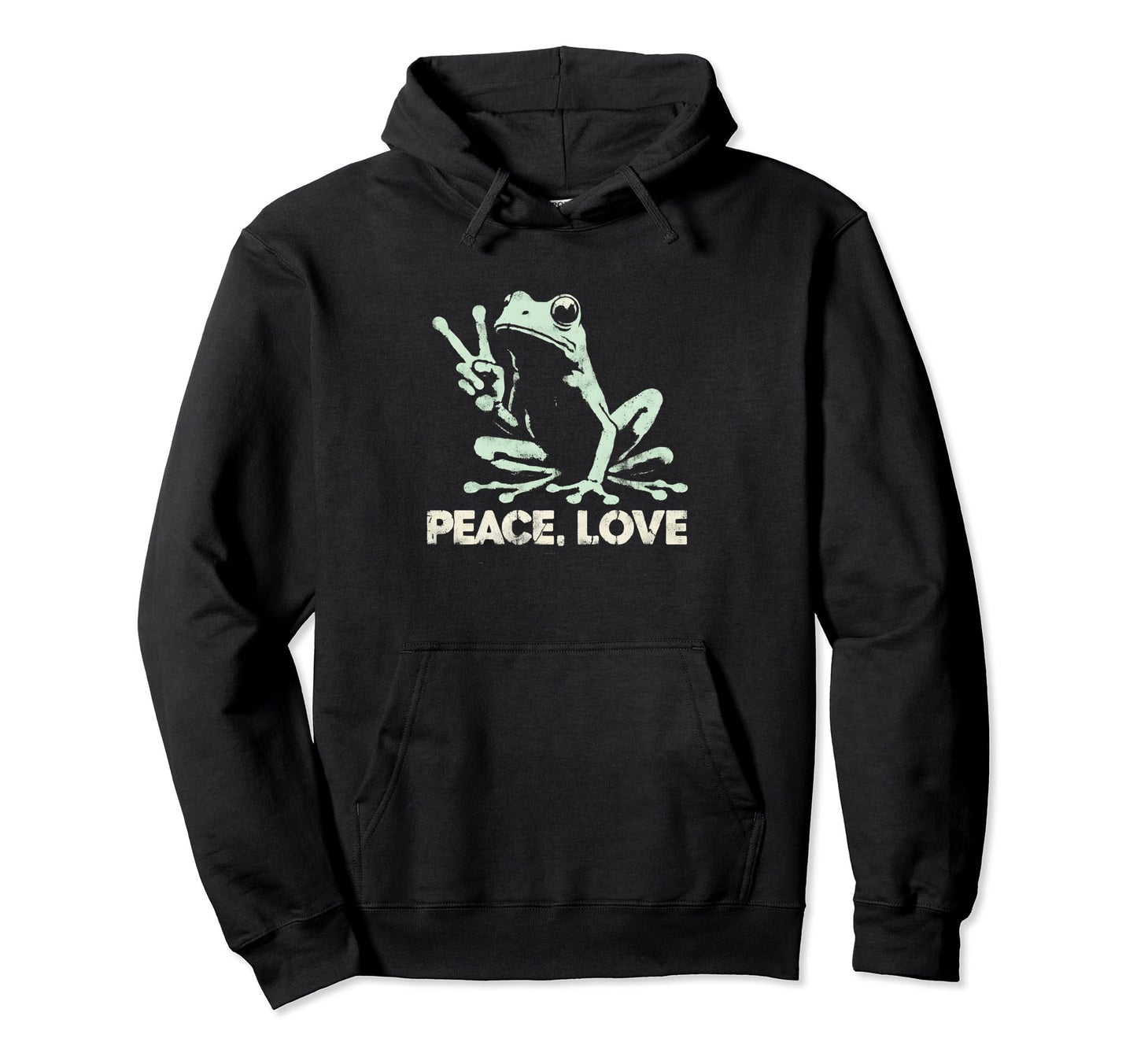 Peace Love And Frogs Peace Symbol Hoodie - Aesthetic Graphic Men Women - T-Shirt, Sweatshirt, Hoodie