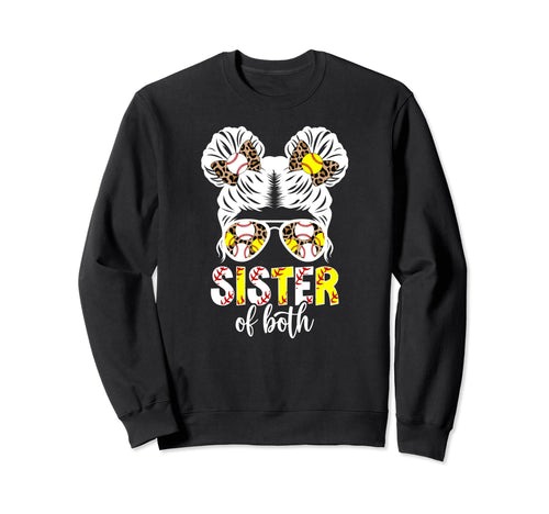 Sister Both Messy Bun Baseball Sweatshirt - Fun Novelty Design Unisex - T-Shirt, Sweatshirt, Hoodie