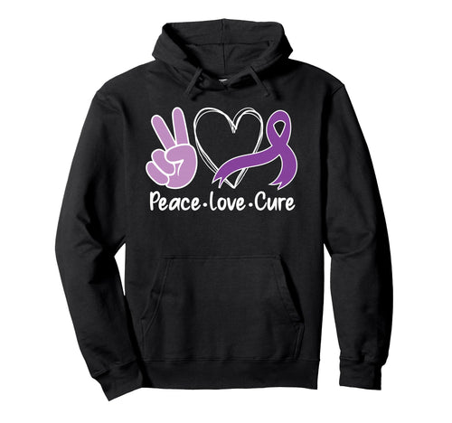Peace Love Cure Epilepsy Awareness Hoodie - Unique Graphic Men Women - T-Shirt, Sweatshirt, Hoodie