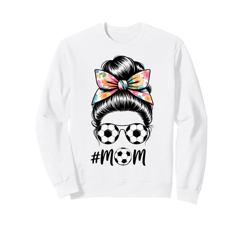 Messy Bun Bandana Soccer Mom Soccer Sweatshirt - Graphic Print for Adults - T-Shirt, Sweatshirt, Hoodie