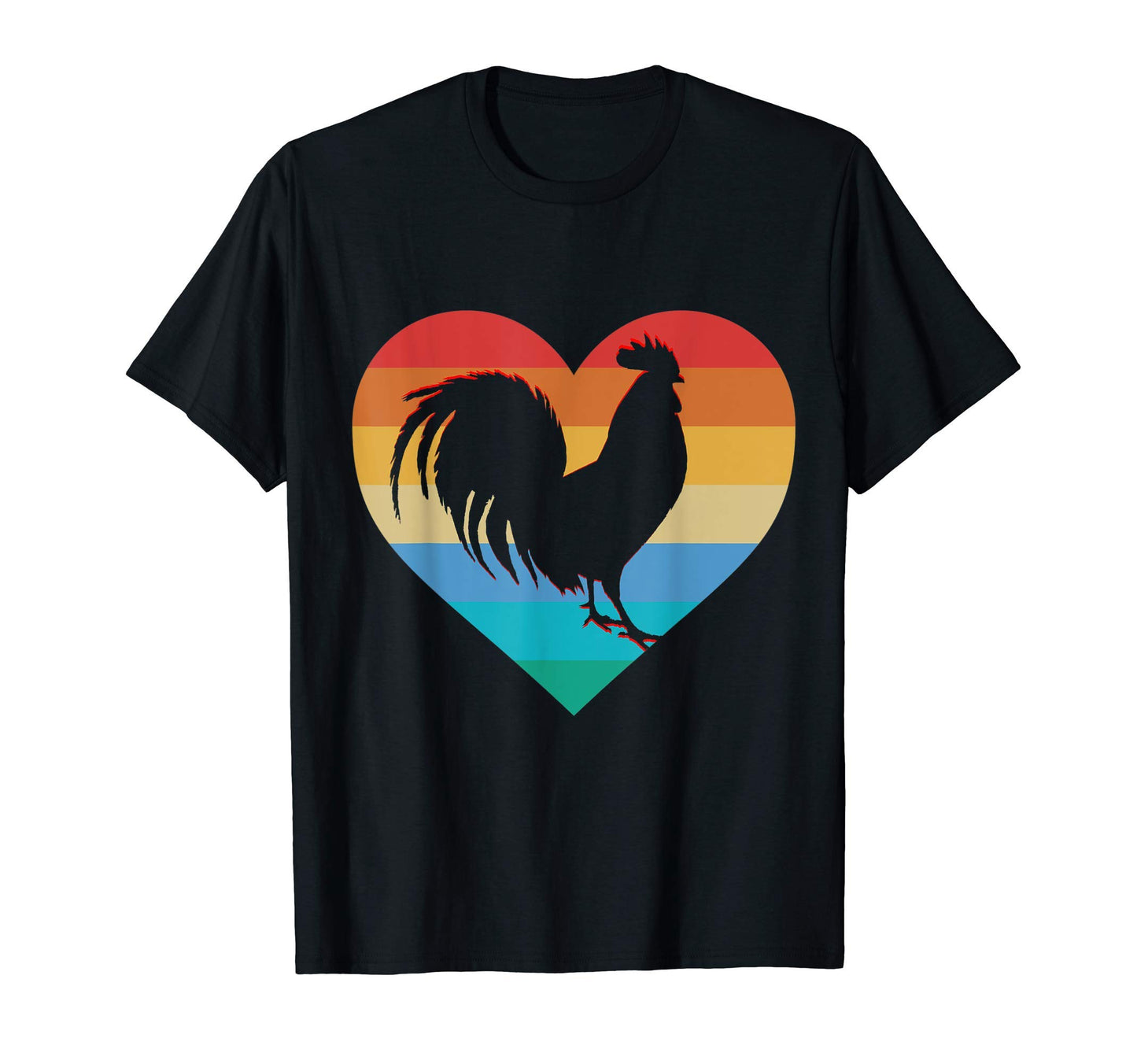 Cock Heart Sunset Rainbow T-Shirt - Aesthetic Graphic Unisex - T-Shirt, Sweatshirt, Hoodie