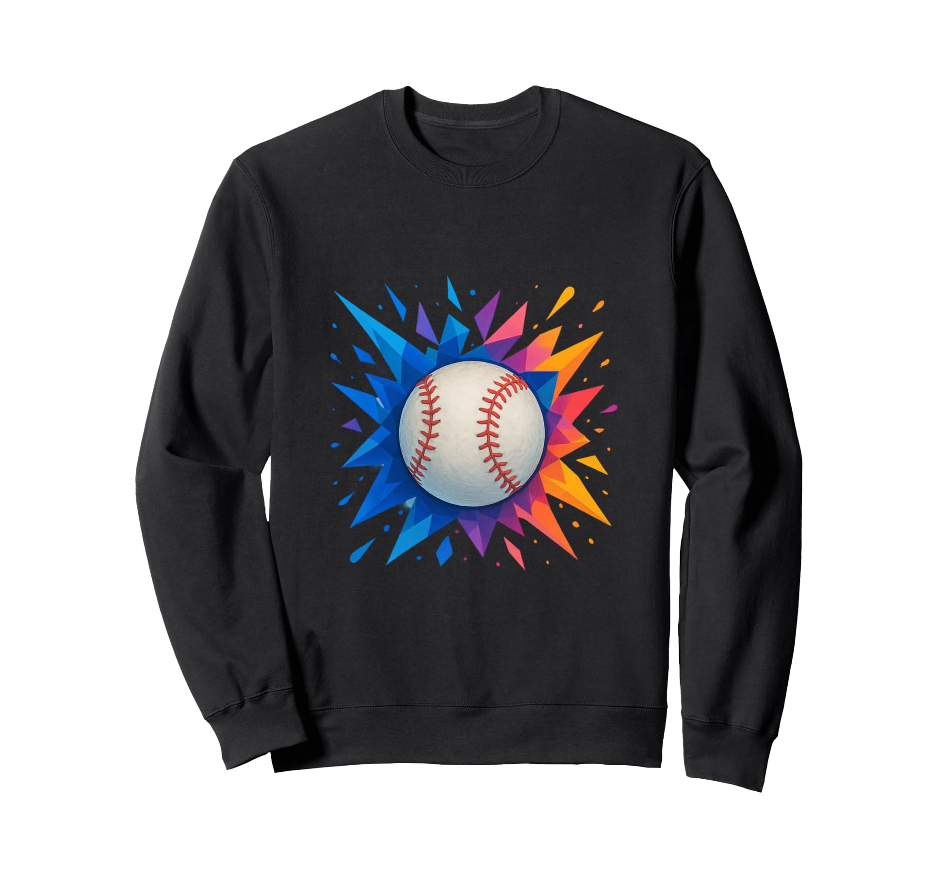 Baseball Rainbow Tie Dye Vibe Sweatshirt - Casual Everyday Wear Unisex - T-Shirt, Sweatshirt, Hoodie