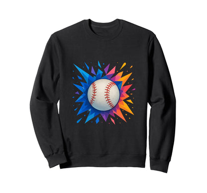 Baseball Rainbow Tie Dye Vibe Sweatshirt - Casual Everyday Wear Unisex - T-Shirt, Sweatshirt, Hoodie