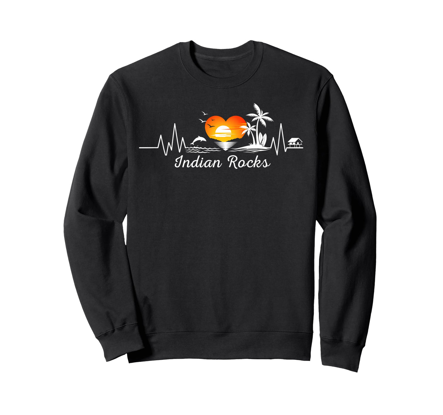 Tropical Palm Trees Heartbeat Indian Sweatshirt - Minimalist Print Unisex - T-Shirt, Sweatshirt, Hoodie