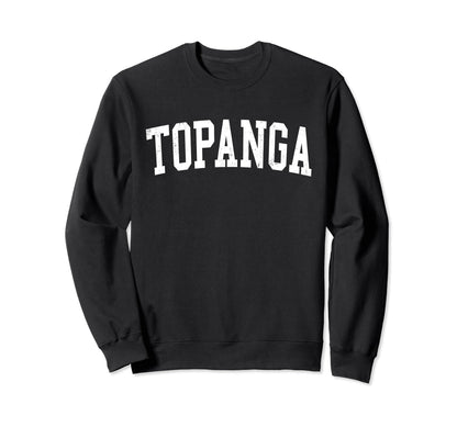 Topanga Ca Distressed White Sweatshirt - Casual Everyday Wear for Adults - T-Shirt, Sweatshirt, Hoodie