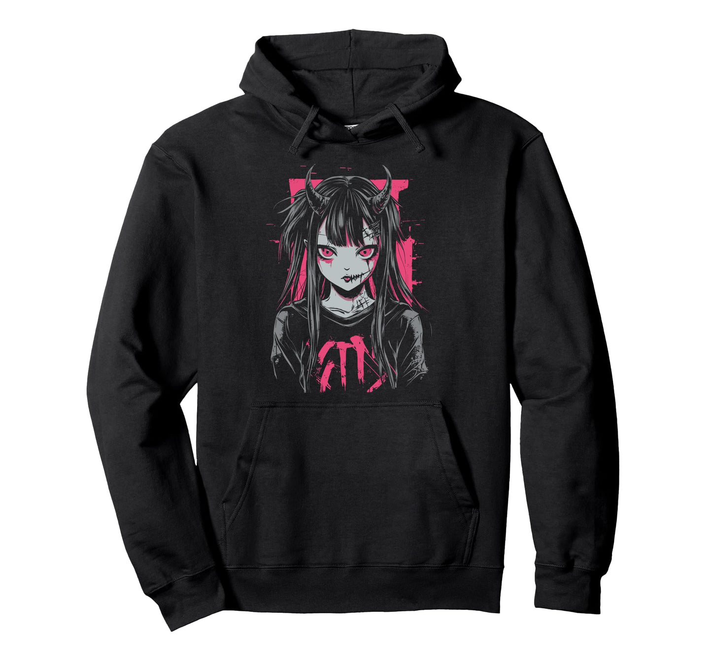 Anime Horror Aesthetic Vaporwave Waifu Hoodie - Novelty Apparel Unisex - T-Shirt, Sweatshirt, Hoodie