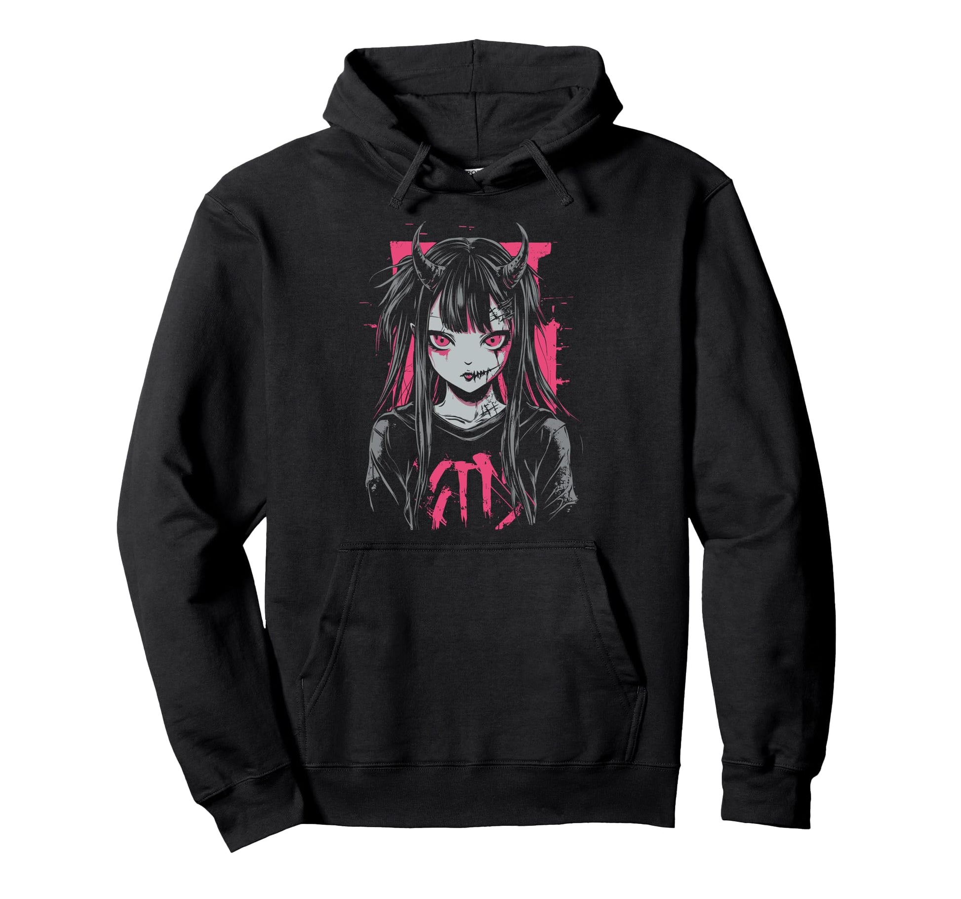 Anime Horror Aesthetic Vaporwave Waifu Hoodie - Novelty Apparel Unisex - T-Shirt, Sweatshirt, Hoodie