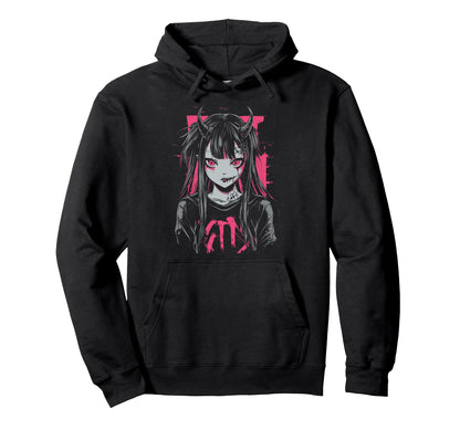 Anime Horror Aesthetic Vaporwave Waifu Hoodie - Novelty Apparel Unisex - T-Shirt, Sweatshirt, Hoodie