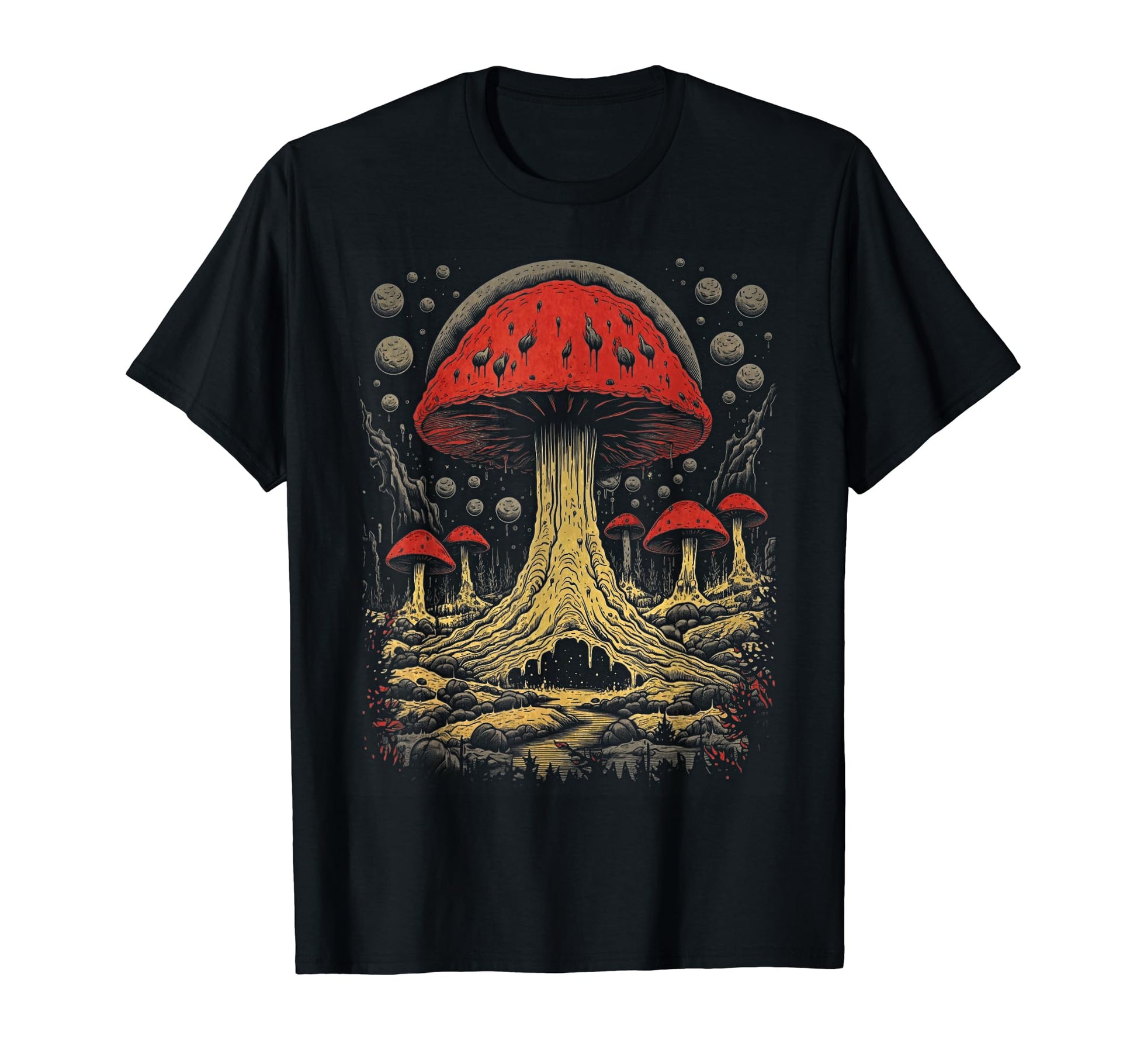 90S Grunge Mushrooms Distressed 106 T-Shirt - Novelty Apparel Unisex - T-Shirt, Sweatshirt, Hoodie