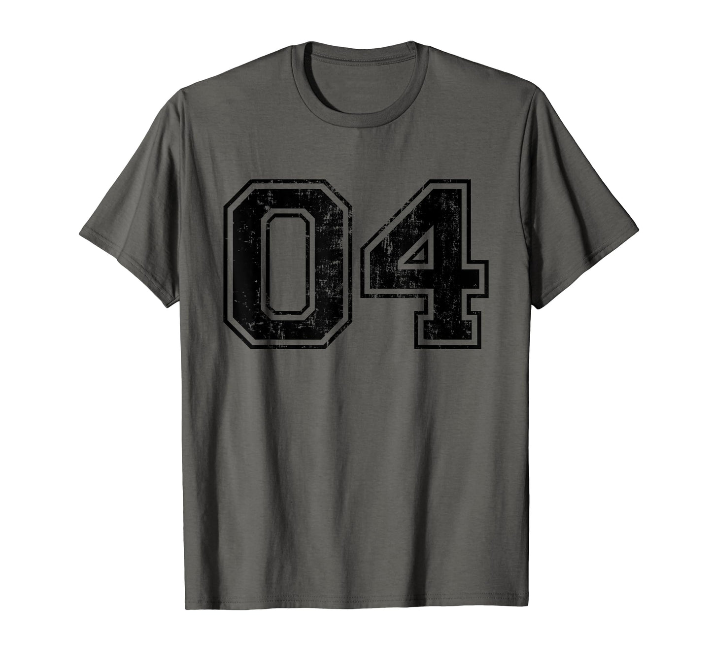 Number 04 Varsity Distressed Sport Team T-Shirt - Trendy Graphic Men Women - T-Shirt, Sweatshirt, Hoodie