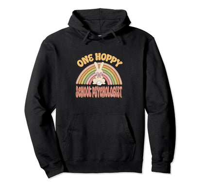 One Hoppy School Psychologist Bunny Hoodie - Fun Novelty Design for Adults - T-Shirt, Sweatshirt, Hoodie
