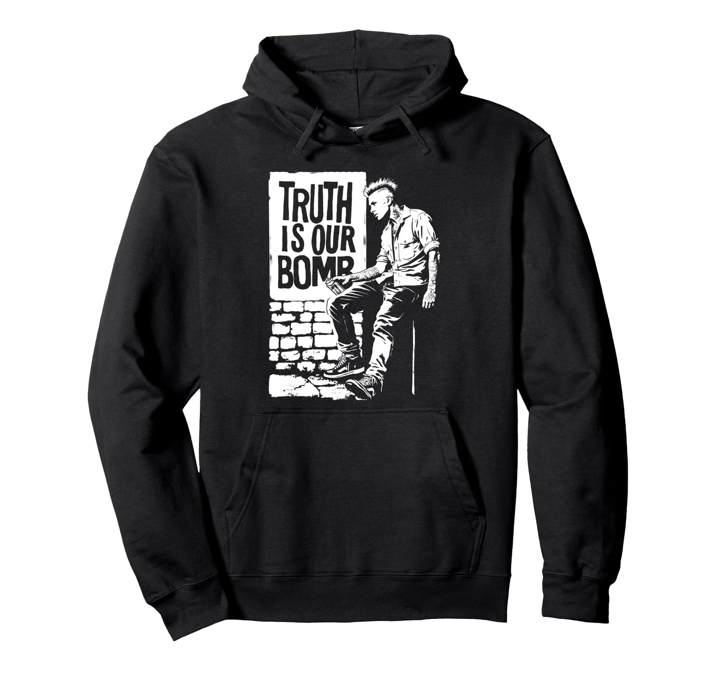 Punk Rock 90S Grunge Distressed Street Hoodie - Custom Art Print Men Women - T-Shirt, Sweatshirt, Hoodie