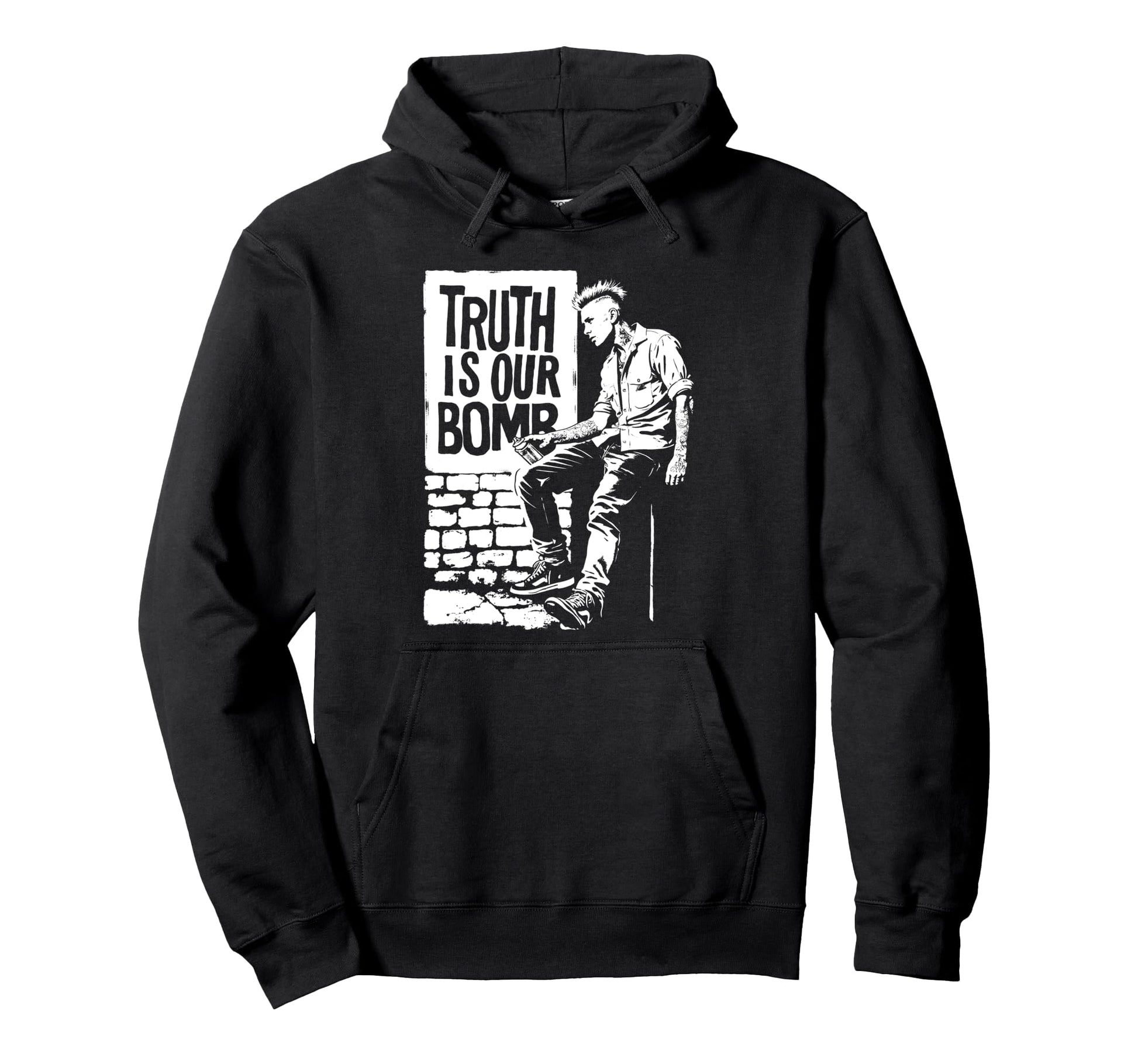 Punk Rock 90S Grunge Distressed Street Hoodie - Custom Art Print Men Women - T-Shirt, Sweatshirt, Hoodie