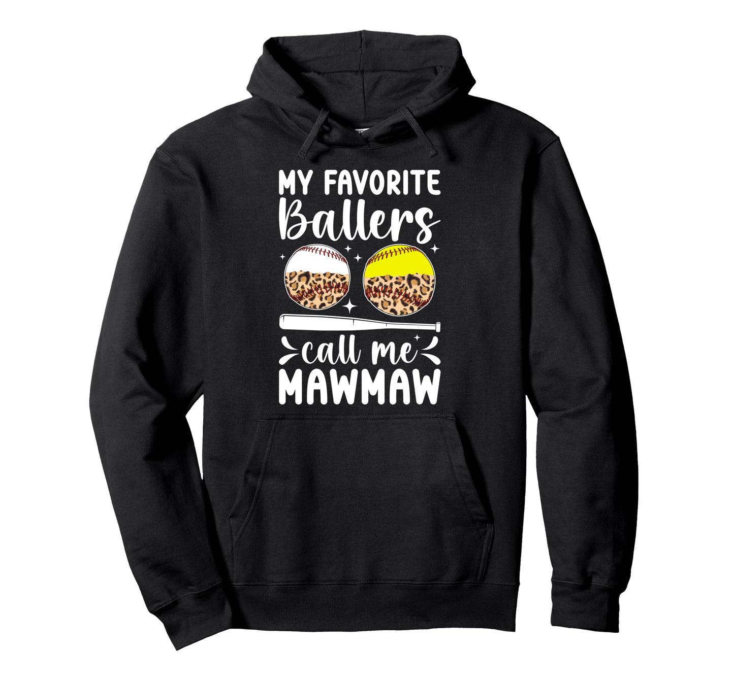 My Favorite Ballers Call Me Mawmaw Hoodie - Minimalist Print for Adults - T-Shirt, Sweatshirt, Hoodie