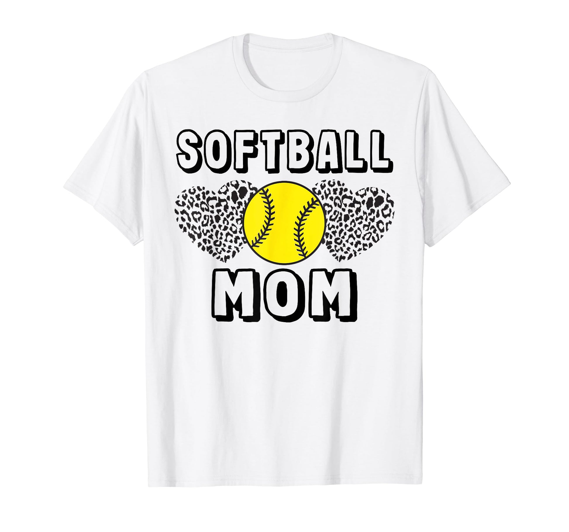 Softball Mom Leopard Game Day Funny T-Shirt - Fun Novelty Design Men Women - T-Shirt, Sweatshirt, Hoodie
