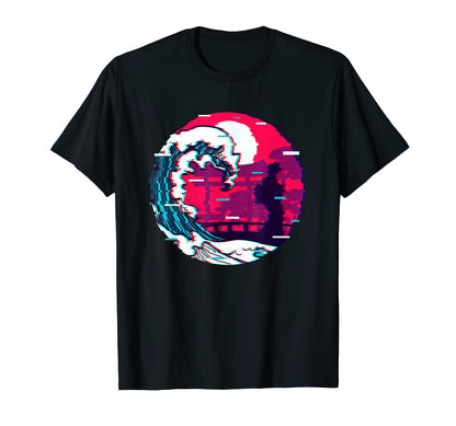 Kawaii Geisha Kanagawa Wave Vaporwave T-Shirt - Novelty Apparel Unisex - T-Shirt, Sweatshirt, Hoodie