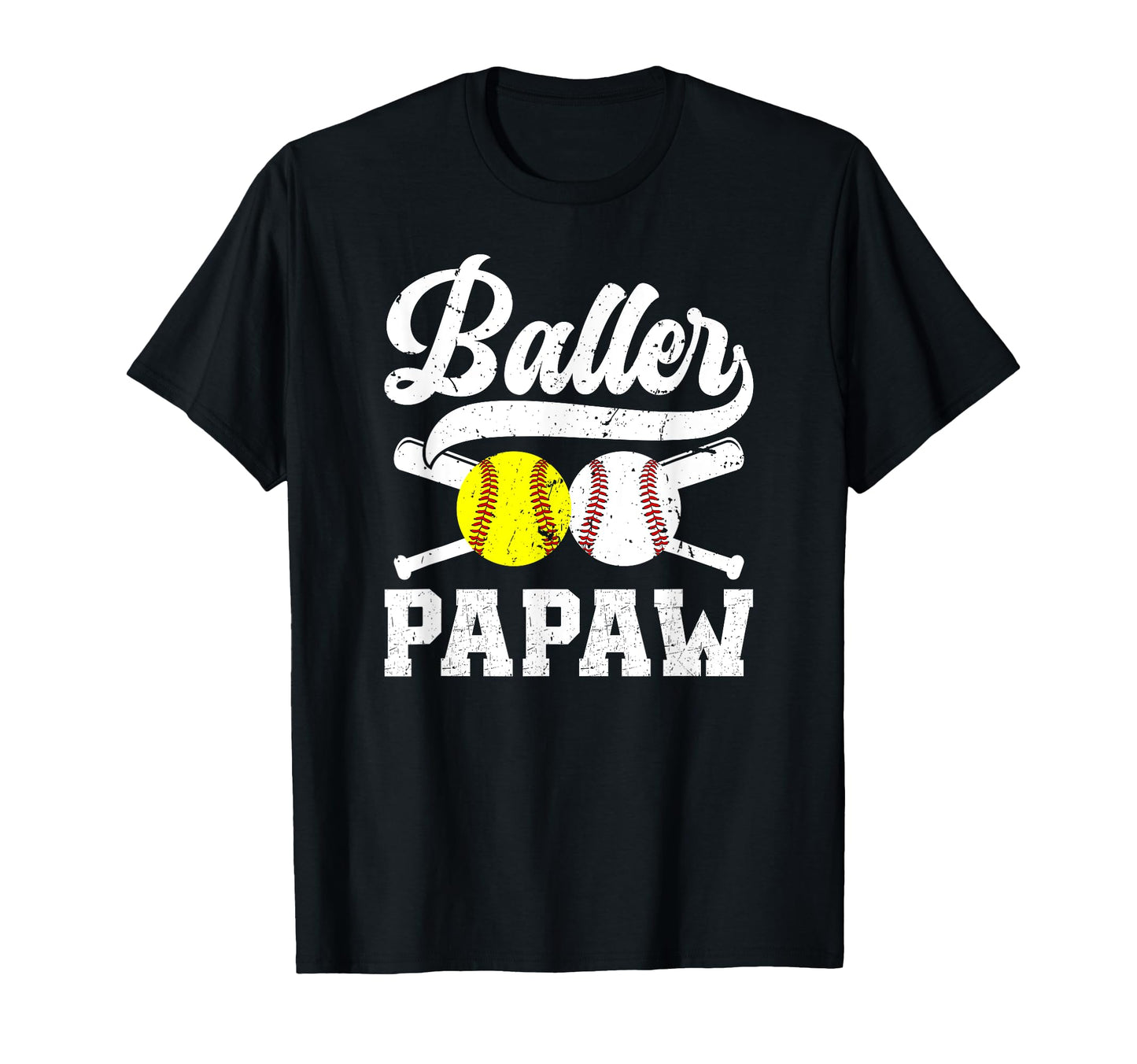 Baller Papaw Proud Softball Baseball T-Shirt - Aesthetic Graphic Men Women - T-Shirt, Sweatshirt, Hoodie