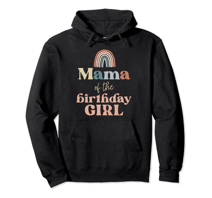 Mama Birthday Boho Rainbow Party Hoodie - Fun Novelty Design Men Women - T-Shirt, Sweatshirt, Hoodie