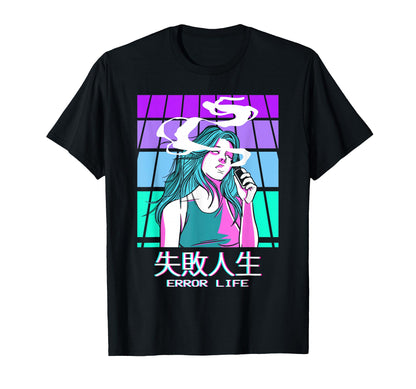 Error Life Anime Vaporwave Aesthetic T-Shirt - Custom Art Print for Adults - T-Shirt, Sweatshirt, Hoodie