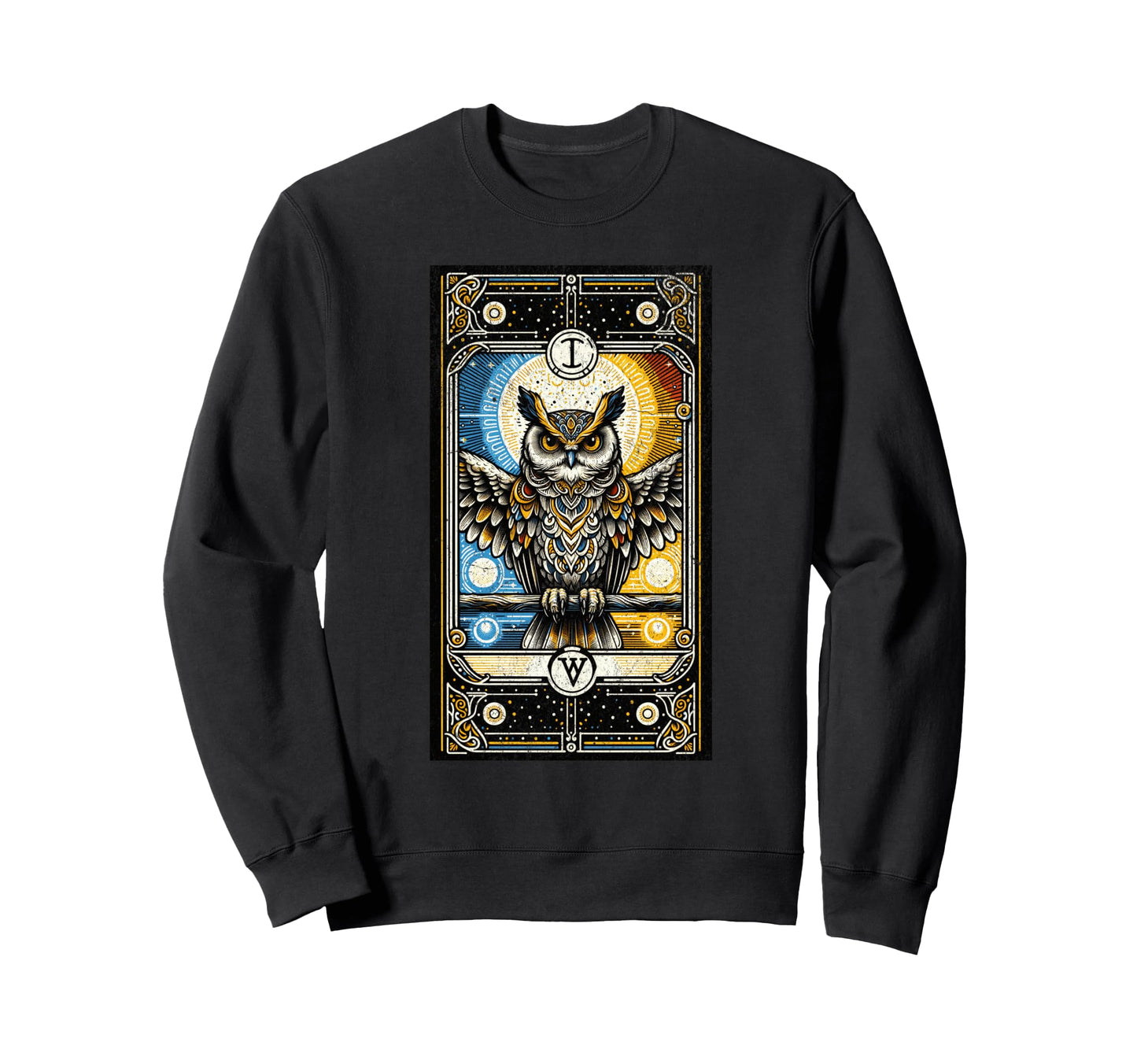 Owl Tarot Card Astrology Zodiac Barn Sweatshirt - Unique Graphic Men Women - T-Shirt, Sweatshirt, Hoodie