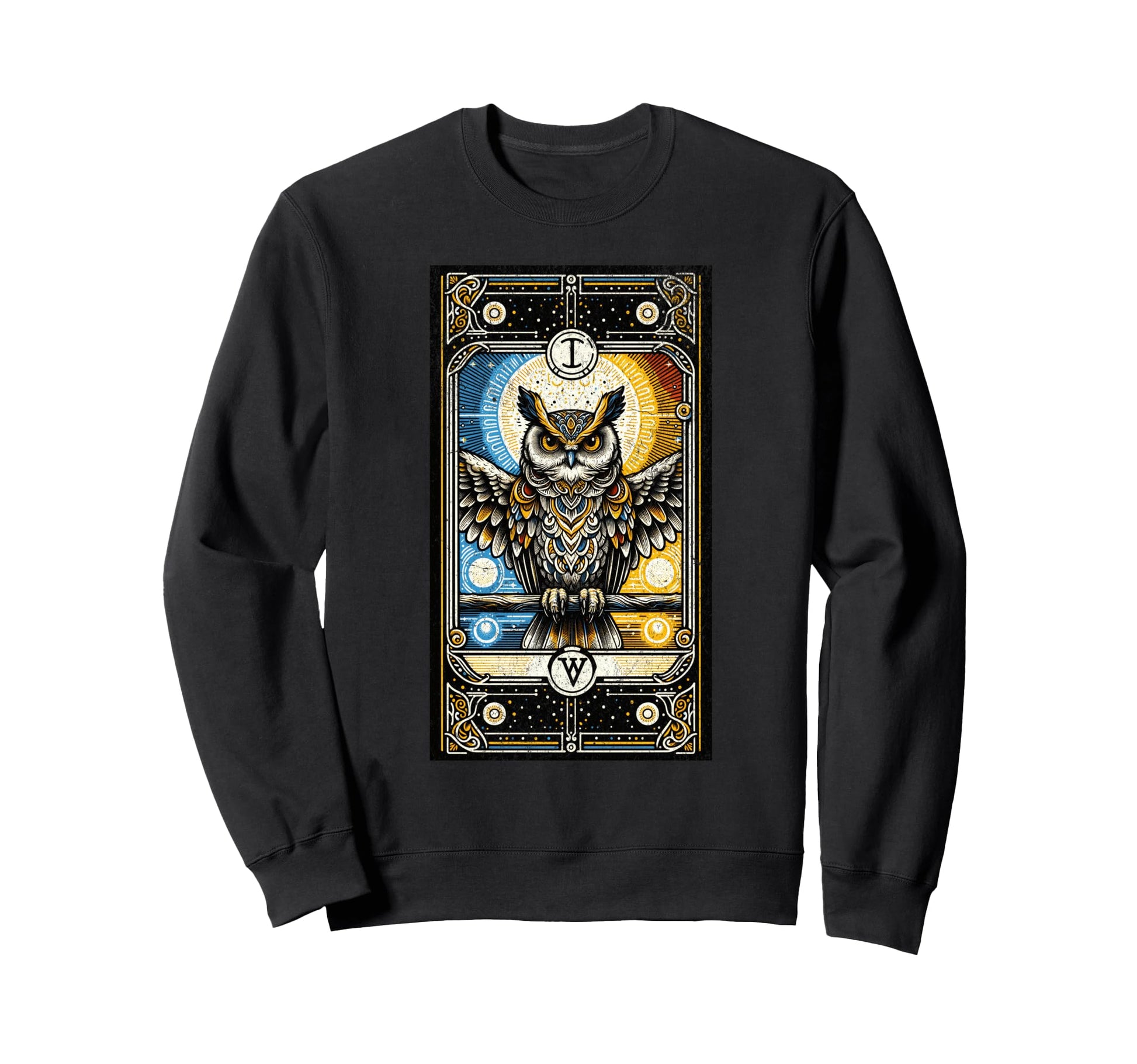 Owl Tarot Card Astrology Zodiac Barn Sweatshirt - Unique Graphic Men Women - T-Shirt, Sweatshirt, Hoodie