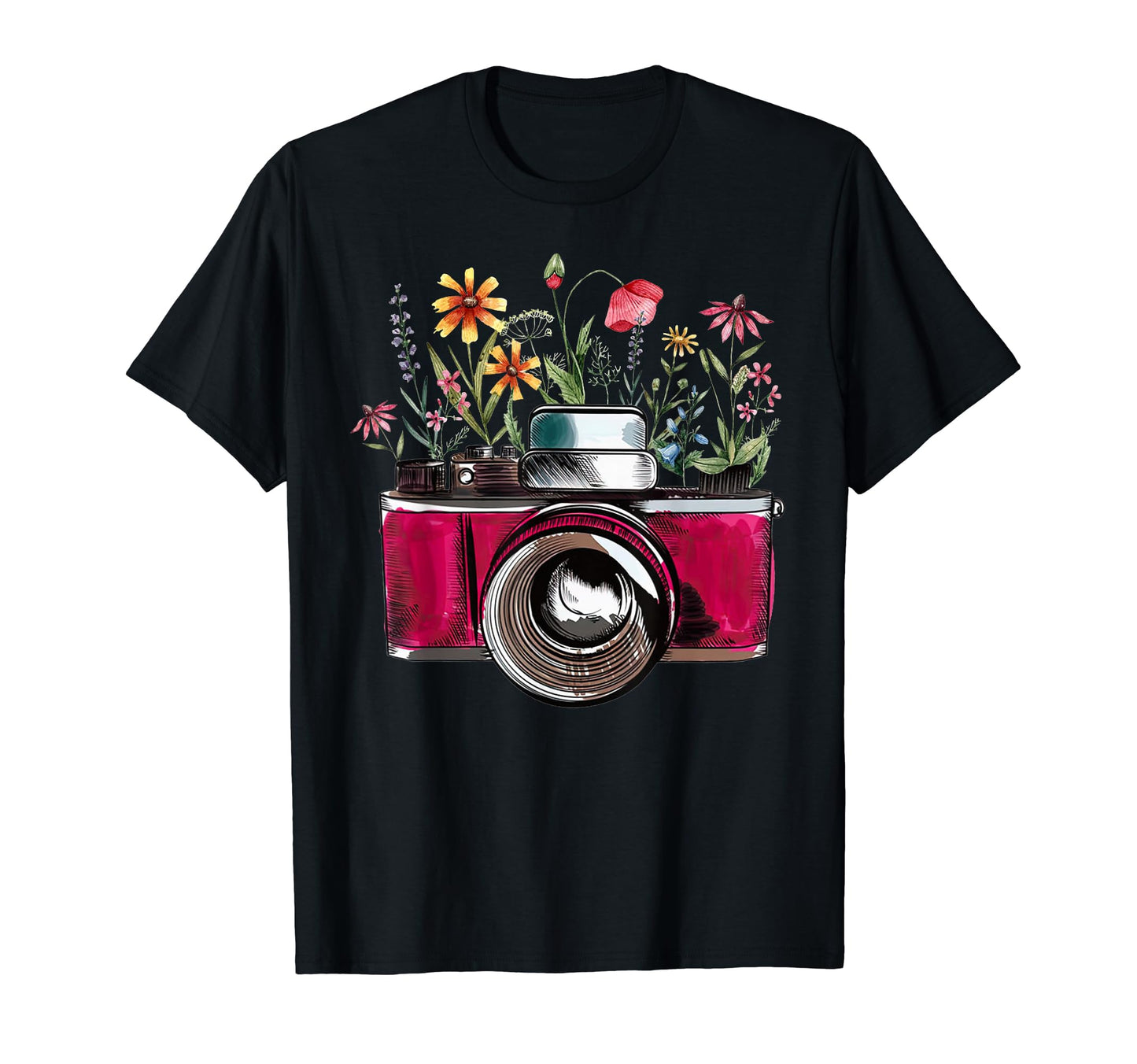 Floral Camera Photograph Lover T-Shirt - Streetwear Style Men Women - T-Shirt, Sweatshirt, Hoodie