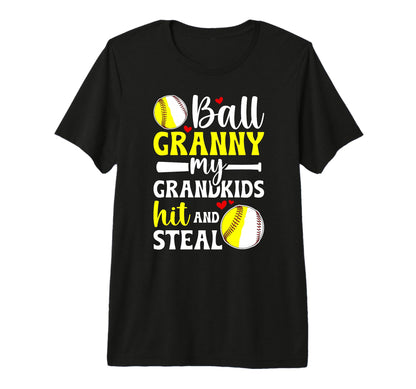 Ball Granny My Grandkids Baseball T-Shirt - Casual Everyday Wear Unisex - T-Shirt, Sweatshirt, Hoodie
