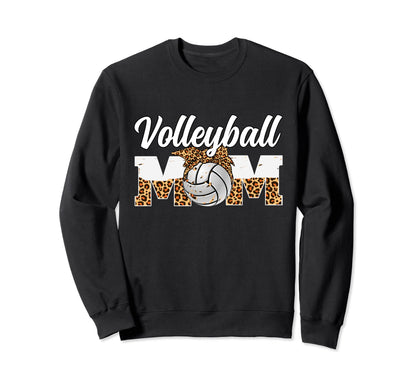 Volleyball Mom Game Day Leopard Sweatshirt - Streetwear Style Men Women - T-Shirt, Sweatshirt, Hoodie