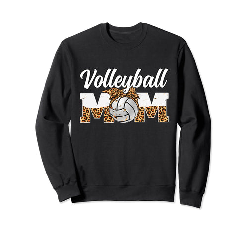 Volleyball Mom Game Day Leopard Sweatshirt - Streetwear Style Men Women - T-Shirt, Sweatshirt, Hoodie