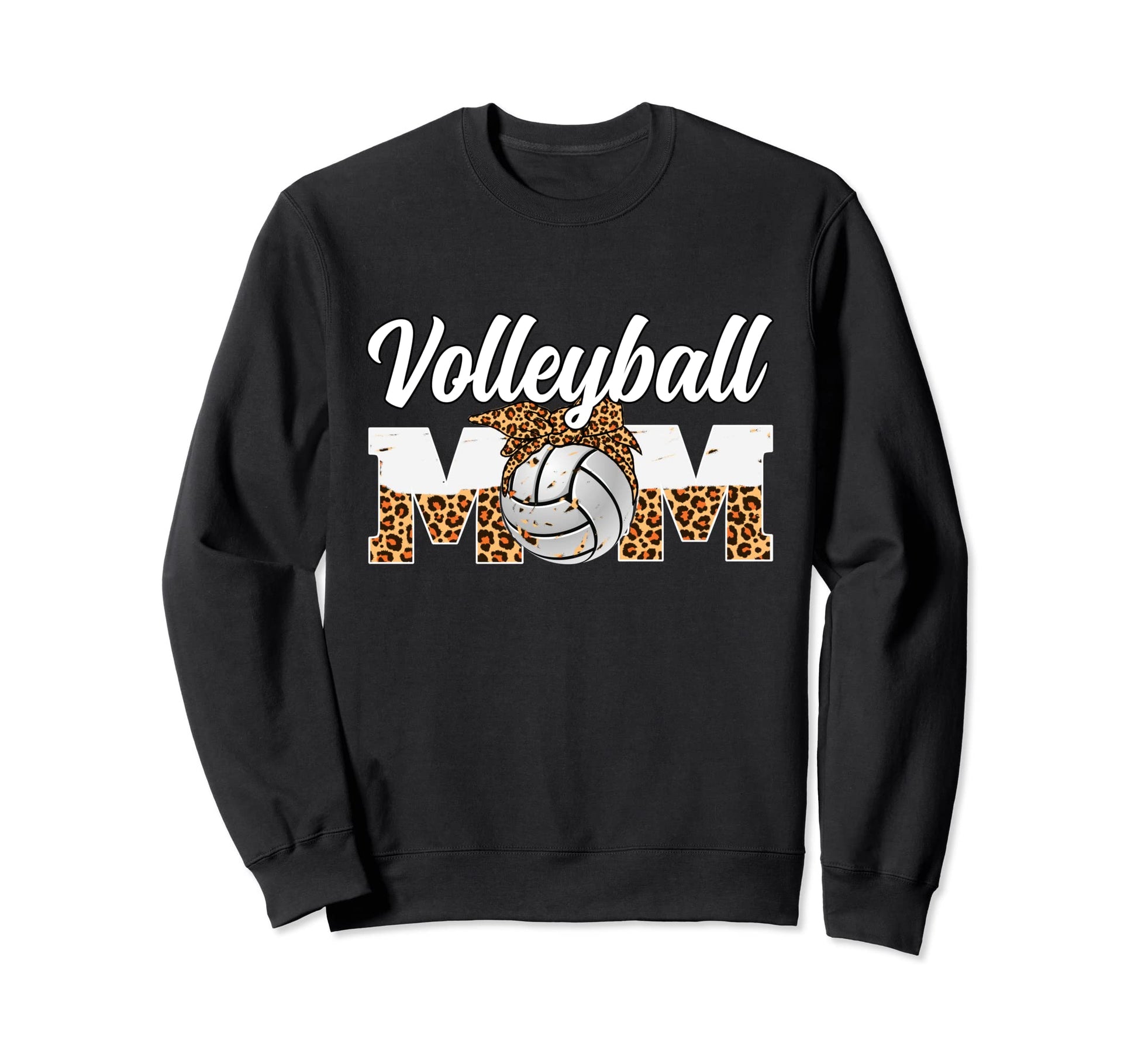 Volleyball Mom Game Day Leopard Sweatshirt - Novelty Apparel for Adults - T-Shirt, Sweatshirt, Hoodie