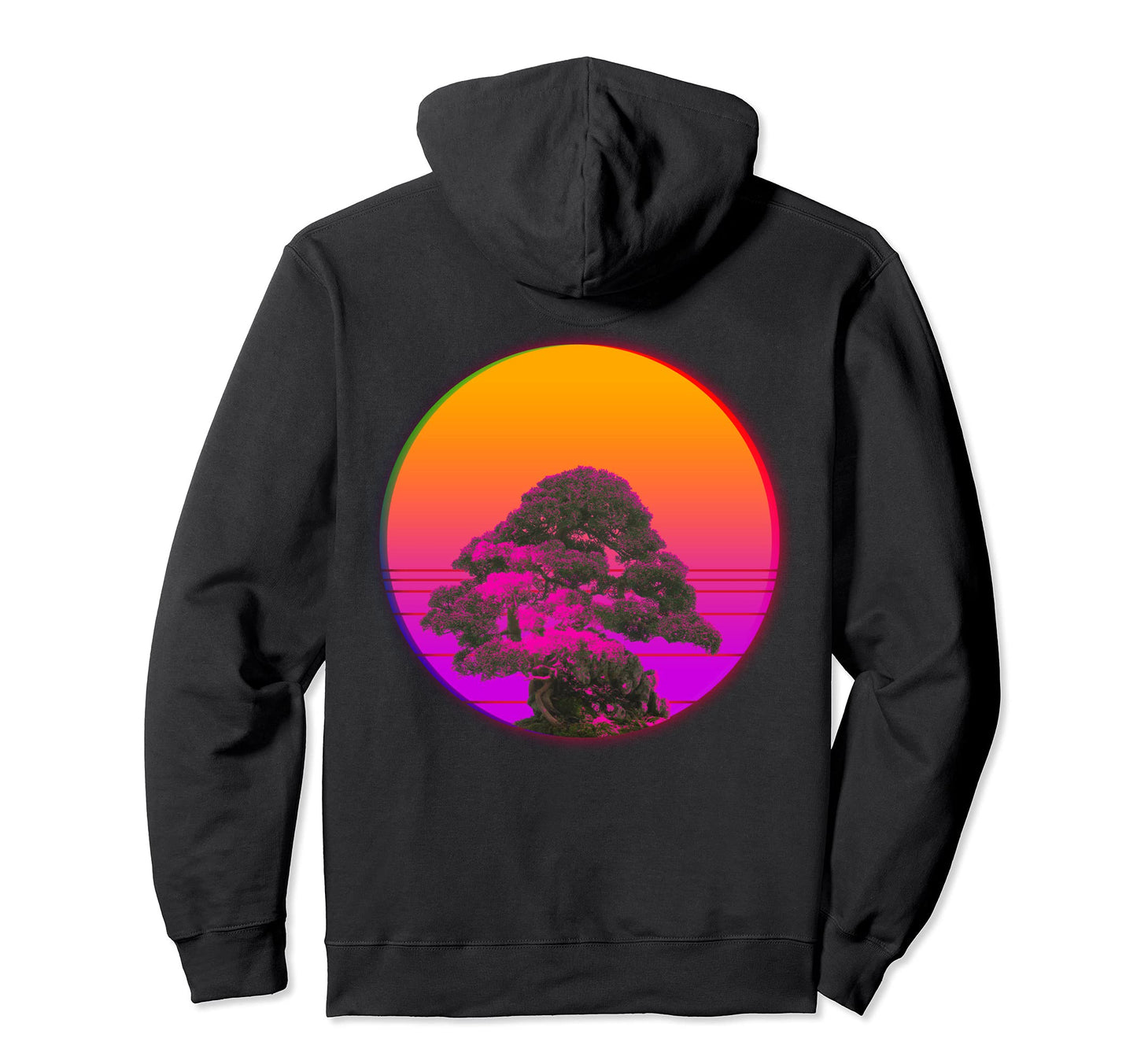 Vaporwave Aesthetic Japanese Tree Hoodie - Casual Everyday Wear Men Women - T-Shirt, Sweatshirt, Hoodie