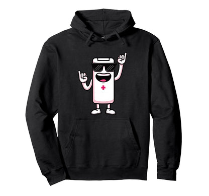 Battery Mascot Rock Hand Signs Punk Hoodie - Aesthetic Graphic Unisex - T-Shirt, Sweatshirt, Hoodie