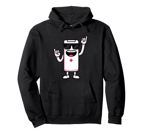 Battery Mascot Rock Hand Signs Punk Hoodie - Aesthetic Graphic Unisex - T-Shirt, Sweatshirt, Hoodie