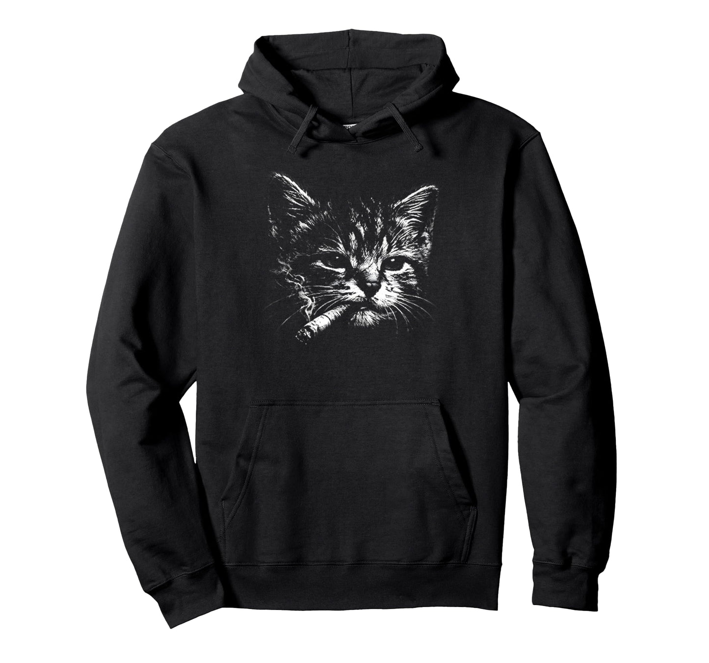 Cigarette Kitten Funny Grunge Y2K Hoodie - Novelty Apparel for Adults - T-Shirt, Sweatshirt, Hoodie