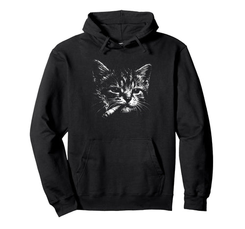Cigarette Kitten Funny Grunge Y2K Hoodie - Novelty Apparel for Adults - T-Shirt, Sweatshirt, Hoodie