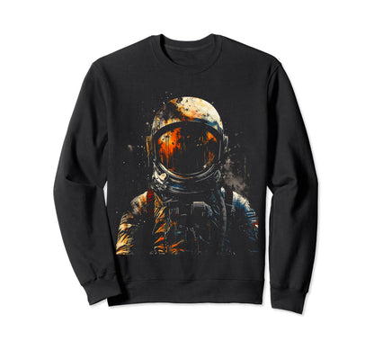 Astronaut Space Distressed 90S Sweatshirt - Novelty Apparel Men Women - T-Shirt, Sweatshirt, Hoodie