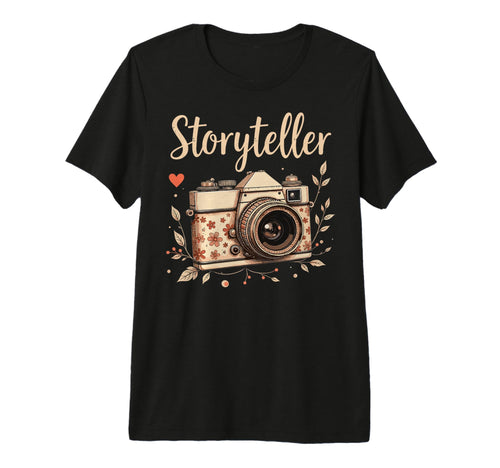 Photo Camera Flowers Storyteller T-Shirt - Custom Art Print Unisex - T-Shirt, Sweatshirt, Hoodie