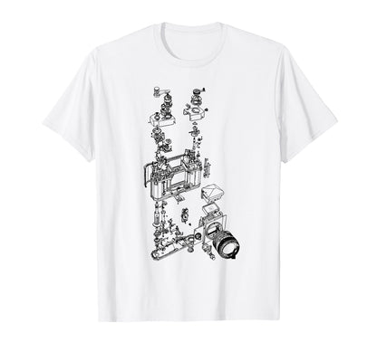 Film Camera Diagram Photography T-Shirt - Minimalist Print Men Women - T-Shirt, Sweatshirt, Hoodie