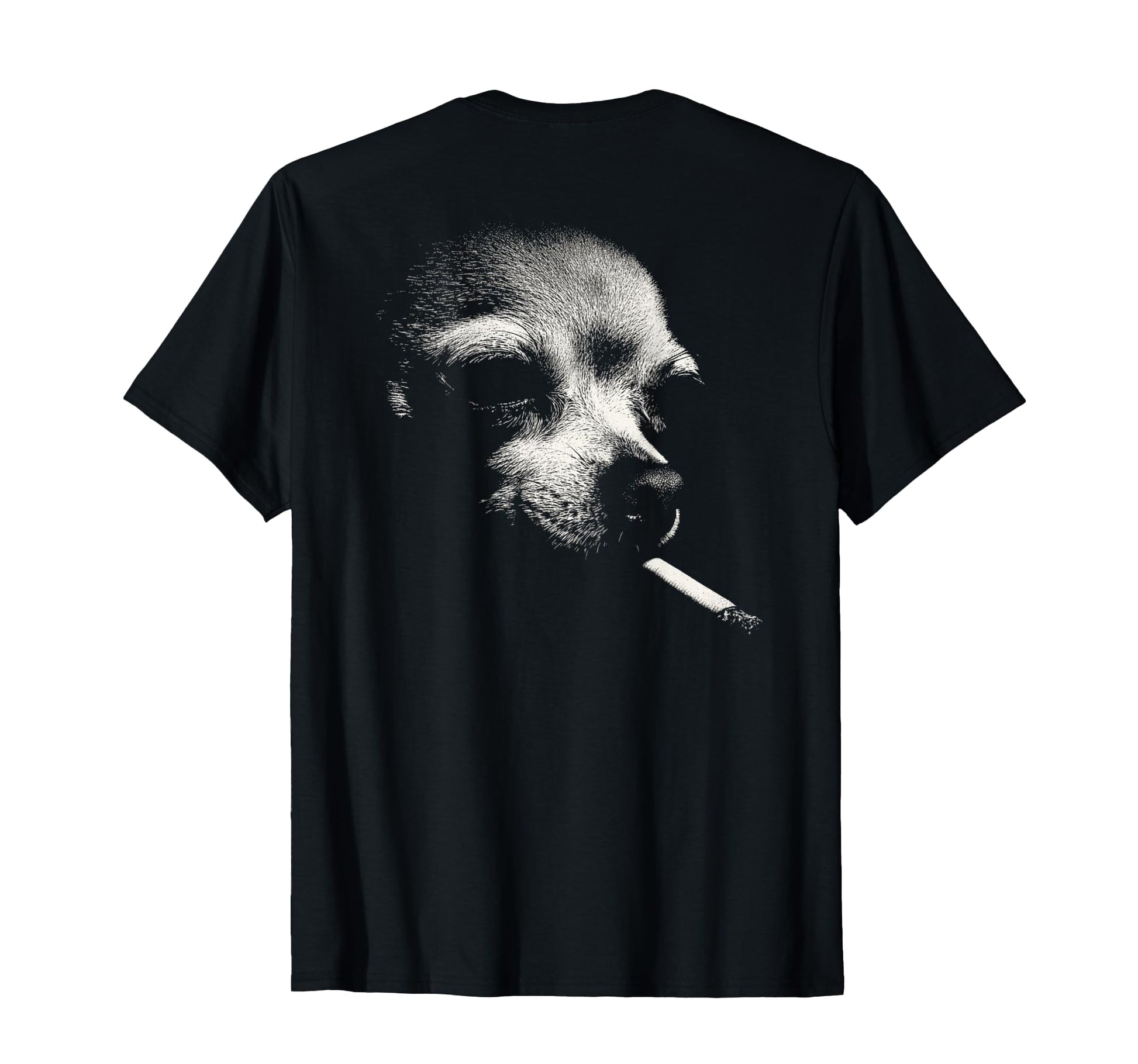 Chihuahua Smoking Cigarette Grunge T-Shirt - Minimalist Print Men Women - T-Shirt, Sweatshirt, Hoodie