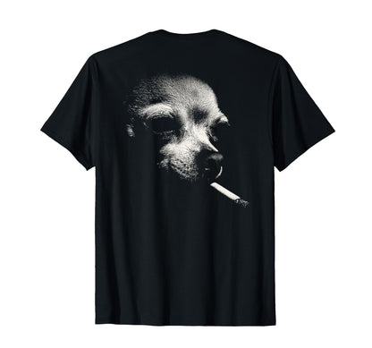 Chihuahua Smoking Cigarette Grunge T-Shirt - Minimalist Print Men Women - T-Shirt, Sweatshirt, Hoodie