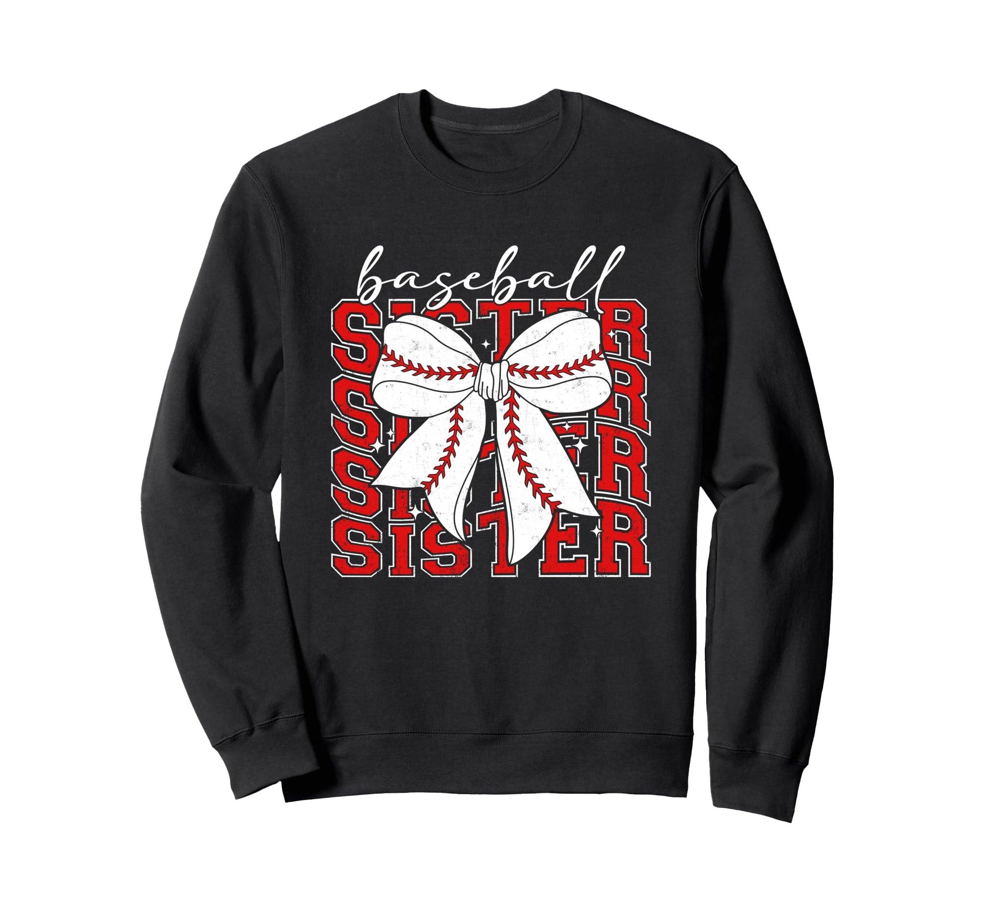 Baseball Sister Coquette Bow Sport Lover Sweatshirt - Graphic Print Unisex - T-Shirt, Sweatshirt, Hoodie