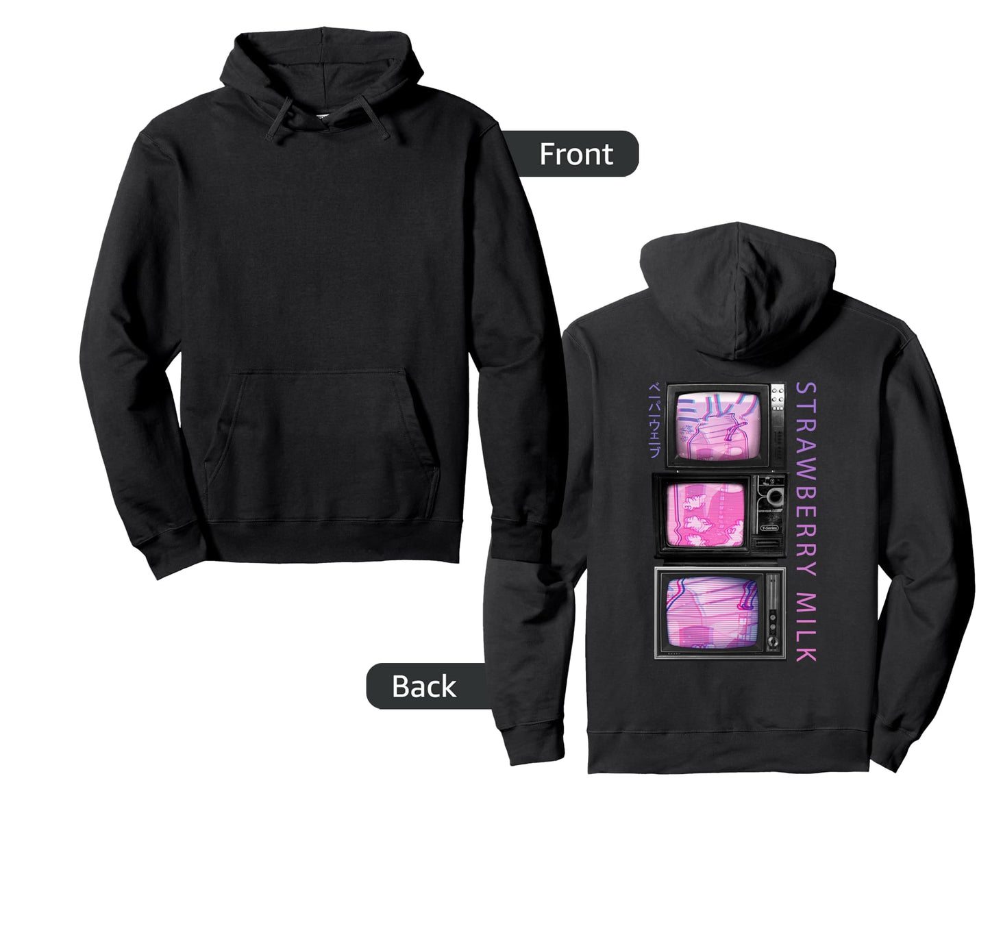 90S Television Japanese Vaporwave Hoodie - Unique Graphic Unisex - T-Shirt, Sweatshirt, Hoodie